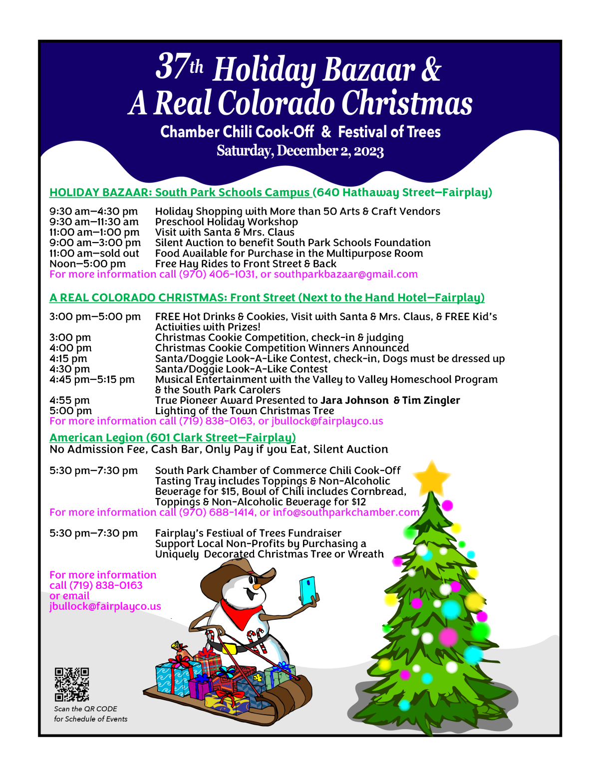 Holiday Bazaar & Real Colorado Christmas Schedule of Events